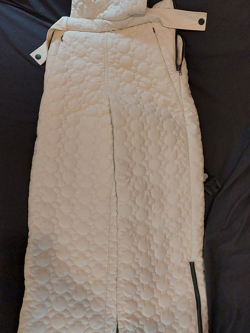 Cream Quilted Pencil Skirt with Zipper Detail